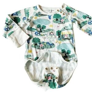 Polarn O'Pyret 6-9 Months Grow Snap Onesie Bodysuit POP Park